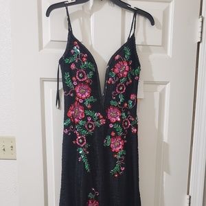 Black floral gown